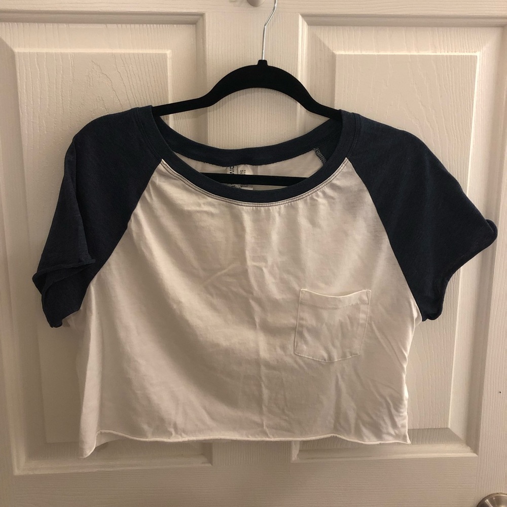 Baseball tee crop top
